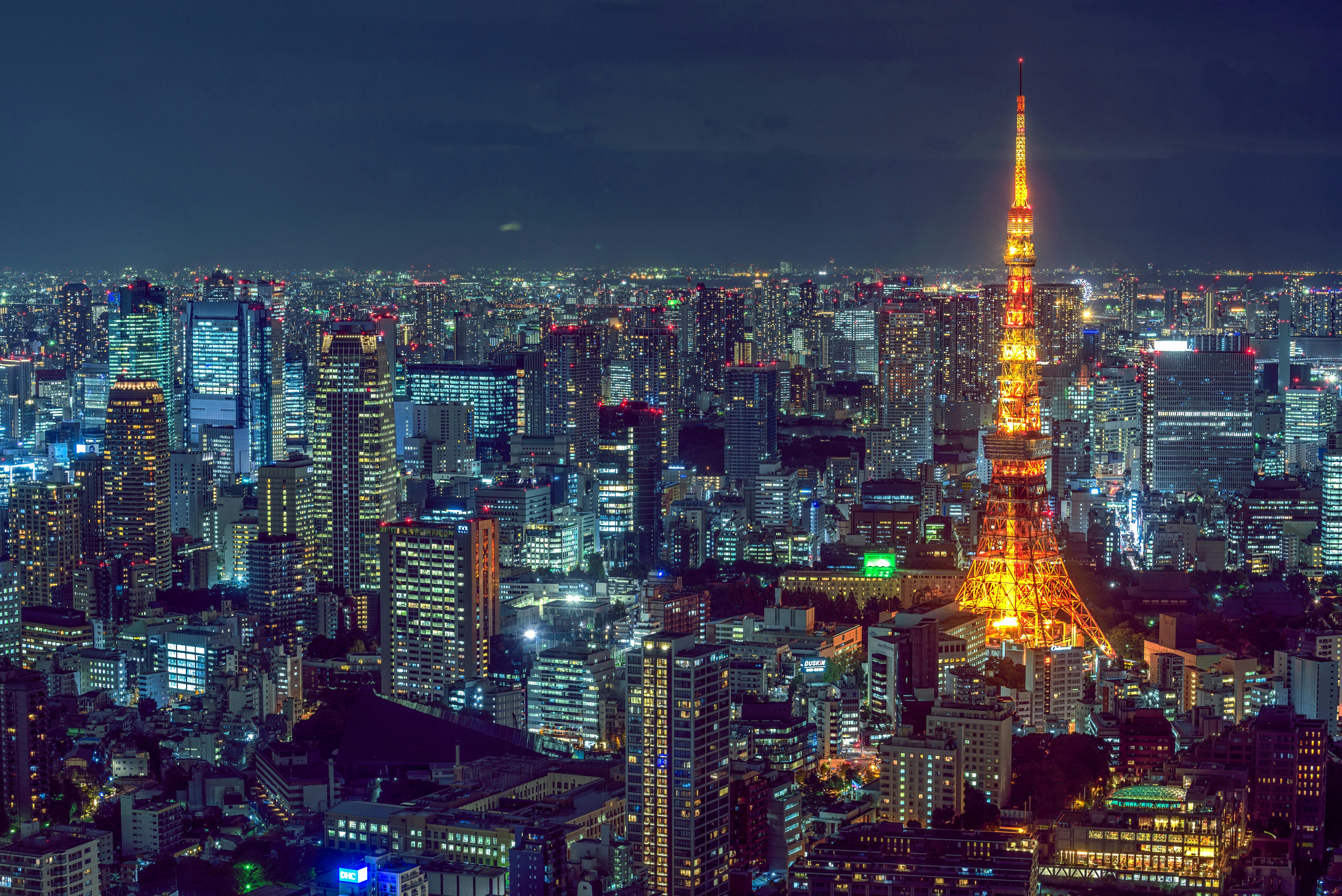 Tokyo skyline at night — Search Japanese properties for sale
